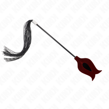 KINK - Fouet à pompon in silicone form rose 45 cm