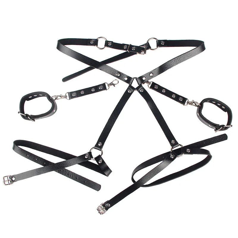 Subblime – 953690 Menottes avec Ceinture de Bondage Noire taille Unique