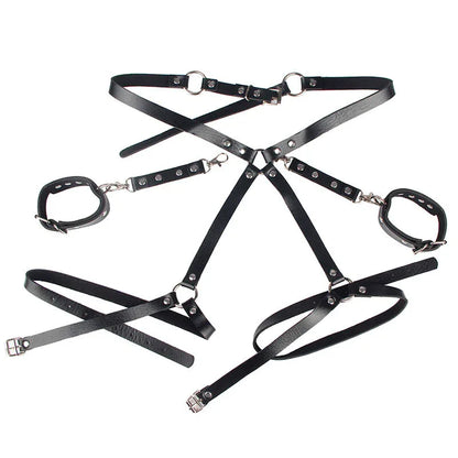 Subblime – 953690 Menottes avec Ceinture de Bondage Noire taille Unique