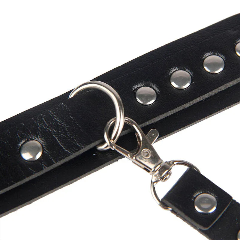 Subblime – 953690 Menottes avec Ceinture de Bondage Noire taille Unique