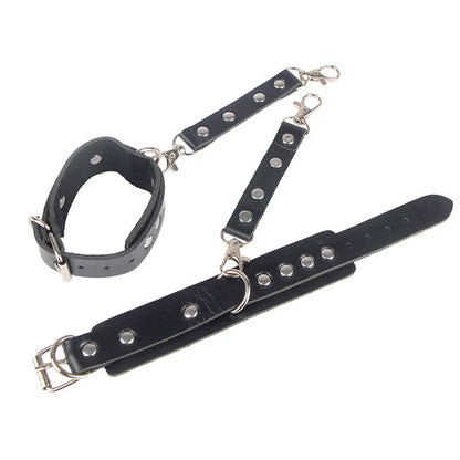 Subblime – 953690 Menottes avec Ceinture de Bondage Noire taille Unique