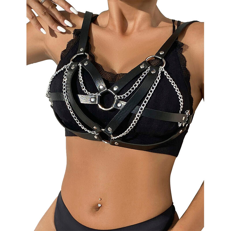 SUBBLIME - 953713 CINTURÓN PUNK BONDAGE HEBILLA METÁLICA NEGRA TALLA ÚNICA