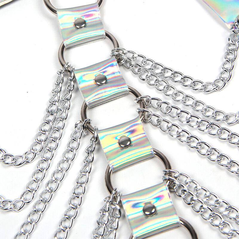 SUBBLIME - 953737 ARNÉS DE PECHO CON ANILLAS Y CADENAS PLATA TALLA ÚNICA