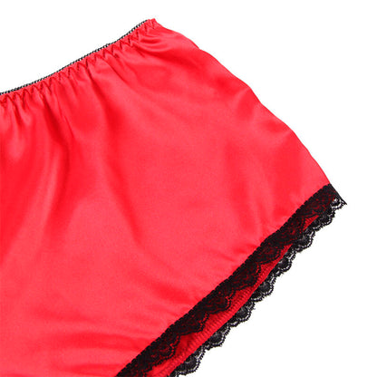 SUBBLIME - 953898 CAMISÓN DE SEDA Y ENCAJE + BRAGUITA ROJA S/M