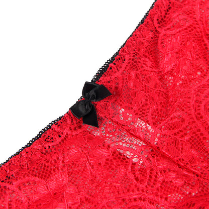 SUBBLIME - 953898 CAMISÓN DE SEDA Y ENCAJE + BRAGUITA ROJA S/M