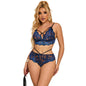 SUBBLIME - 954079 SUJETADOR + BRAGUITA DE ENCAJE AZUL L/XL