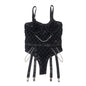 SUBBLIME - 9542277 BODY CON CADENAS + LIGUERO NEGRO L/XL