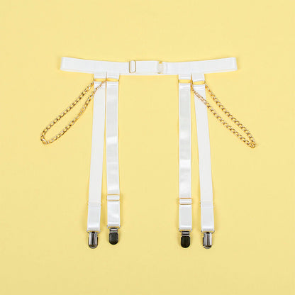 SUBBLIME - 954284 BODY AVEC CHAÎNES + PORTE-JARRETELLES WHITE S/M