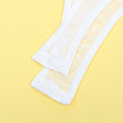 SUBBLIME - 954284 BODY AVEC CHAÎNES + PORTE-JARRETELLES WHITE S/M
