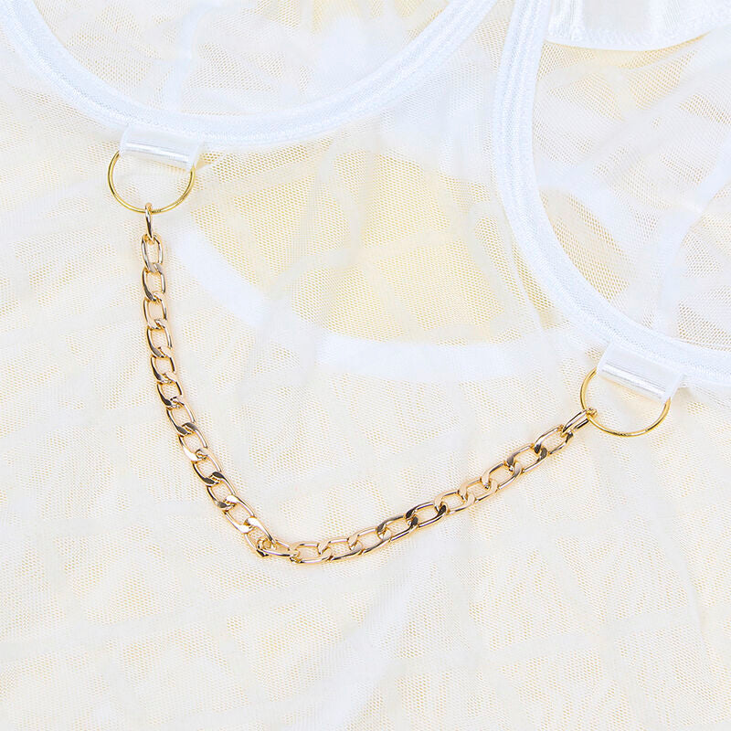 SUBBLIME - 954291 BODY WITH CHAINS + PORTE-JARRETELLES WHITE L/XL