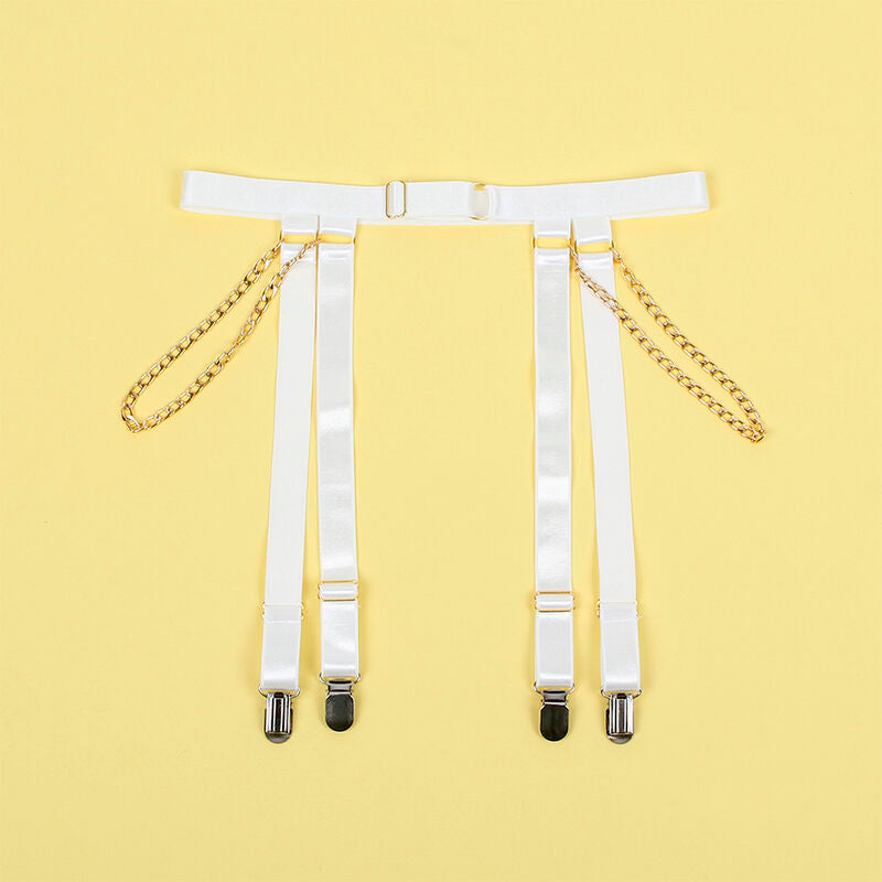 SUBBLIME - 954291 BODY WITH CHAINS + PORTE-JARRETELLES WHITE L/XL