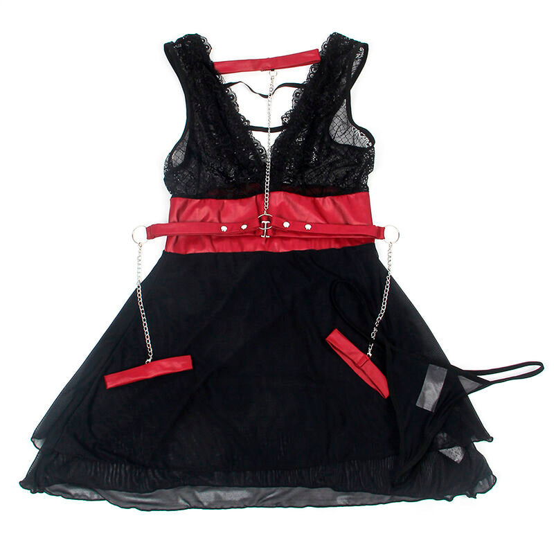 SUBBLIME - 954420 ROBE BONDAGE IN DENTELLE NOIRE S/M