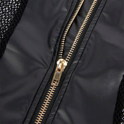 SUBBLIME - 954451 SEXY ROBE IN MAILLE CUIR NOIR L/XL