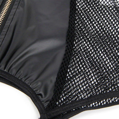 SUBBLIME - 954451 SEXY ROBE IN MAILLE CUIR NOIR L/XL