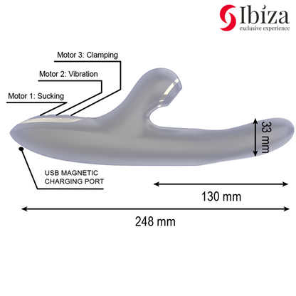Vibrateur double serrage noir – Ibiza