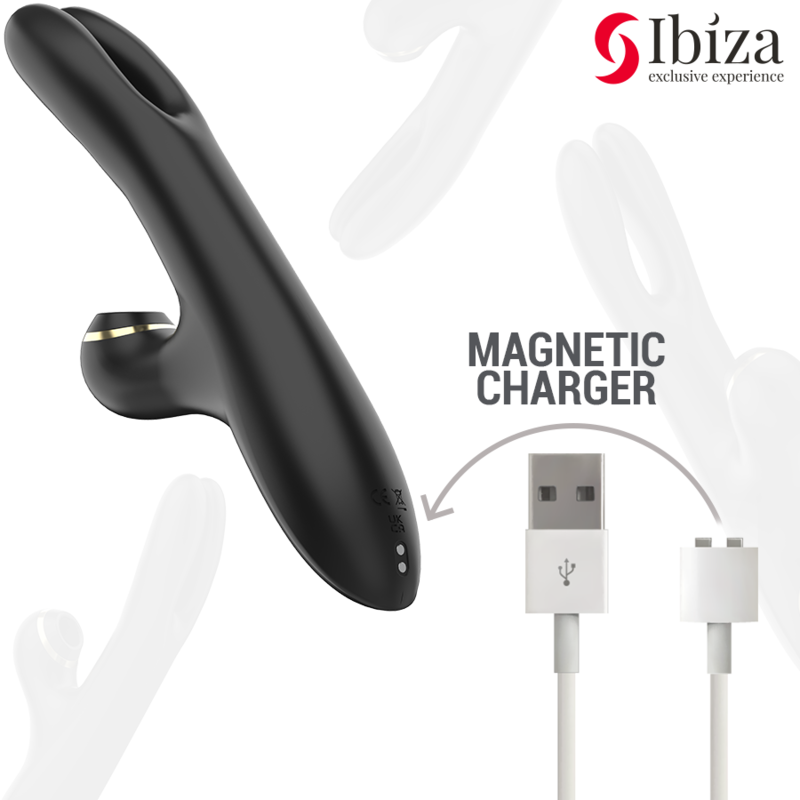 Vibrateur double serrage noir – Ibiza