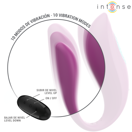 INTENSE - ANNIE PURPLE U-SHAPED VIBRATOR AND STIMULATOR REMOTE CONTROL