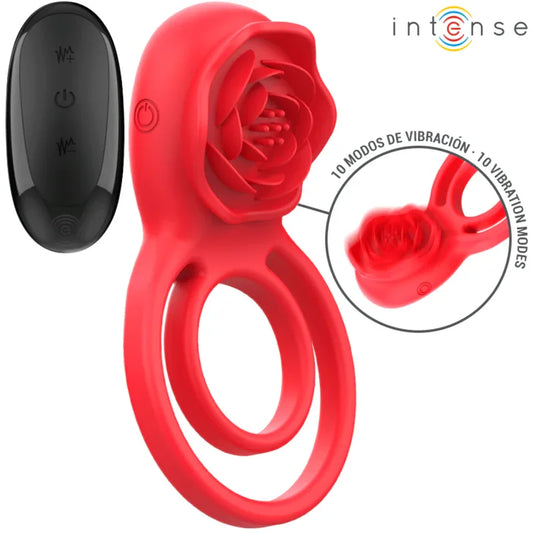 Intense – Gail Stimulateur Rose 10 Vibrations Rouge Telecommande