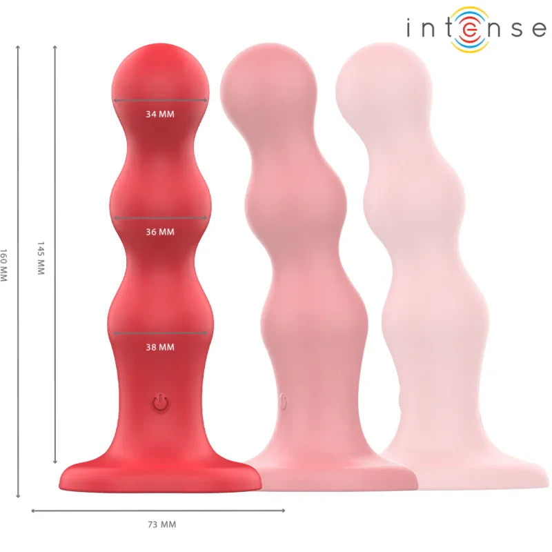 Intense – Cody Vibrateur avec Ventouse Télécommande Rouge