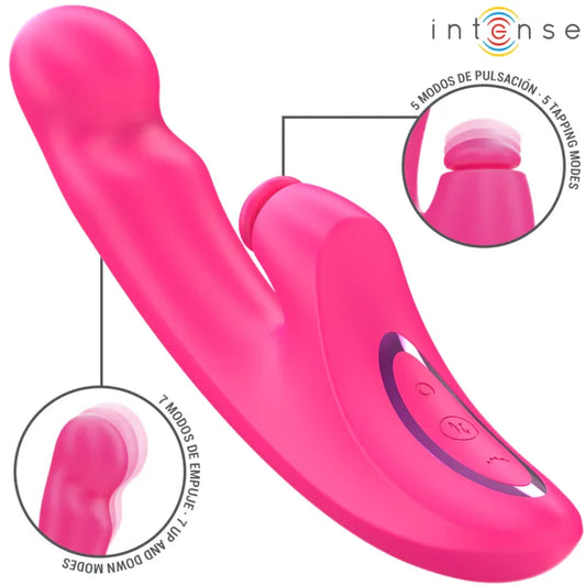 Intense – Emi Vibrateur 13,5 cm Multifonction 3 en 1 10 Vibrations Rose