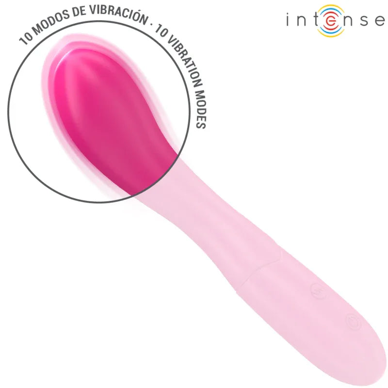 Intense – Lisette Vibrateur 19 cm Souple 10 Vibrations Rose