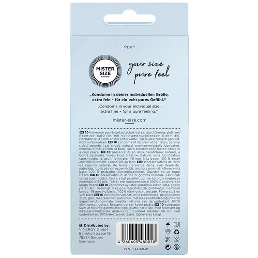 MISTER SIZE - PRESERVATIF TAILLE S 49 MM (10 UNITS)