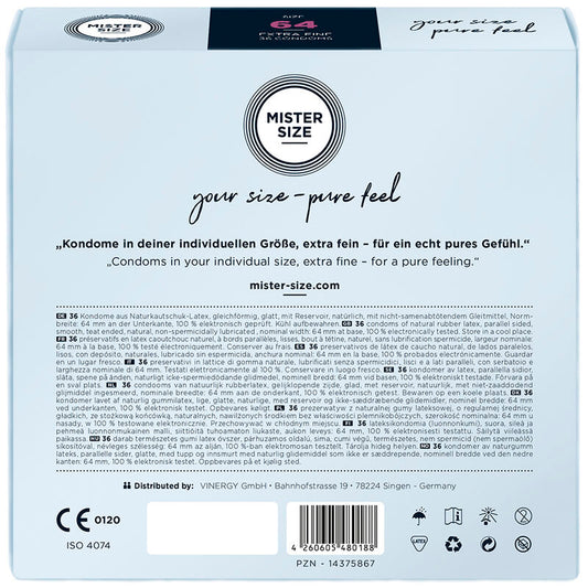 MISTER SIZE - XXL SIZE CONDOMS 64 MM (36 UNITS)