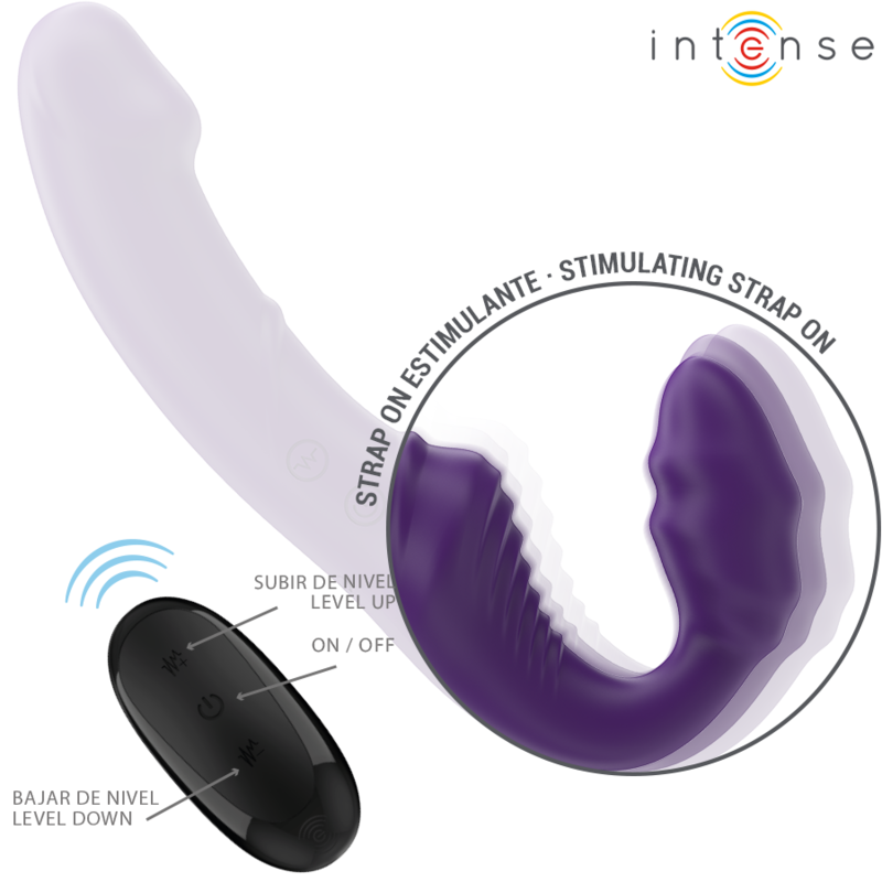 INTENSE - JILL DOUBLE VIBRATEUR 20 CM VIOLET TÉLÉLÉCOMMANDE