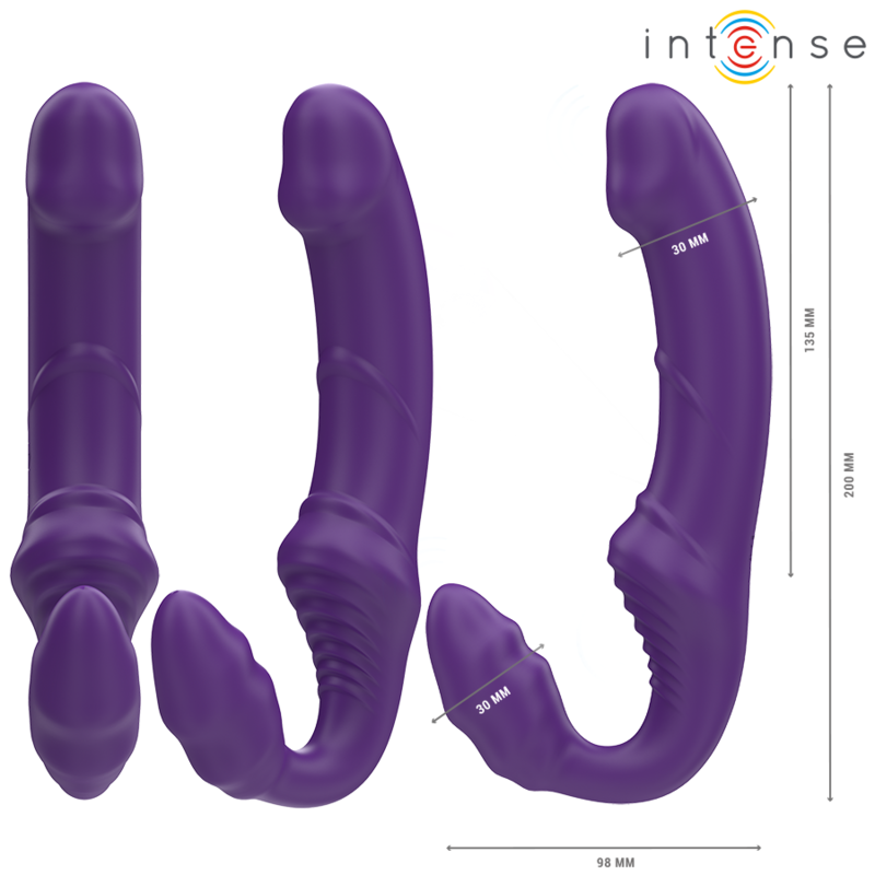 INTENSE - JILL DOUBLE VIBRATEUR 20 CM VIOLET TÉLÉLÉCOMMANDE