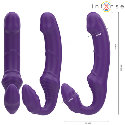 INTENSE - JILL DOUBLE VIBRATEUR 20 CM VIOLET TÉLÉLÉCOMMANDE