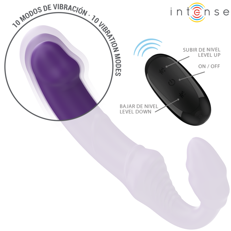 INTENSE - JILL DOUBLE VIBRATEUR 20 CM VIOLET TÉLÉLÉCOMMANDE