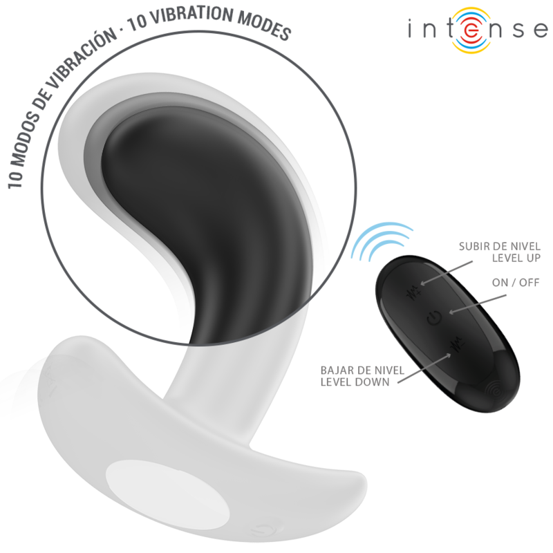 INTENSE - PLUG ANAL CHANDLER 10 VIBRACIONES NEGRO CONTROL REMOTO