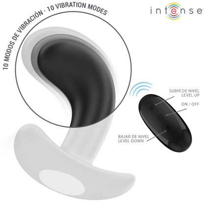 INTENSE - PLUG ANAL CHANDLER 10 VIBRACIONES NEGRO CONTROL REMOTO