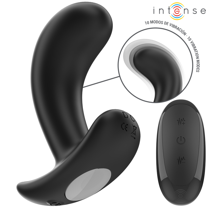 INTENSE - PLUG ANAL CHANDLER 10 VIBRACIONES NEGRO CONTROL REMOTO