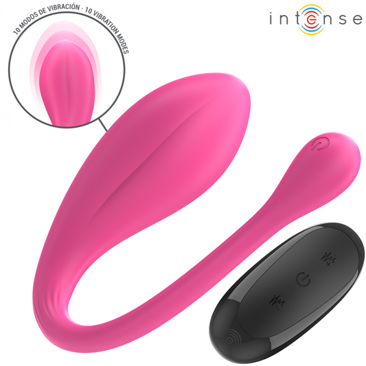 INTENSE - JANICE U DUAL STIMULATION VIBRATOR 10 VIBRATIONS PINK REMOTE CONTROL