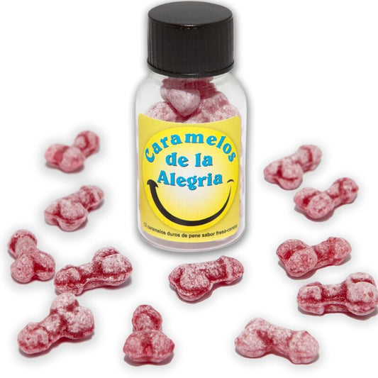 SPICY DEVIL - 12 BONBONS JOIE EN FORME DE PÉNIS FRAISE/CERISE