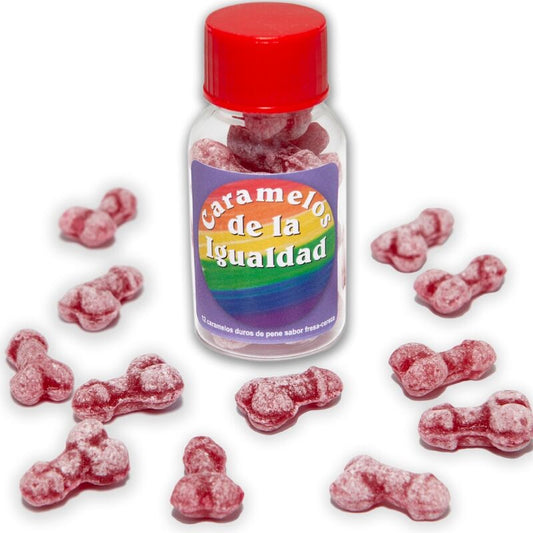 SPICY DEVIL - 12 BONBONS ÉGALITÉ DE FORME DE PÉNIS FRAISE/CERISE