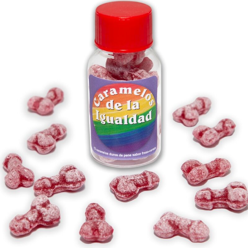 SPICY DEVIL - 12 BONBONS ÉGALITÉ DE FORME DE PÉNIS FRAISE/CERISE
