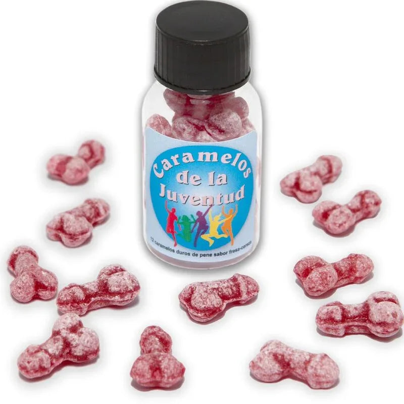 Diablo Picante – 12 Bonbons Jeunesse Forme Pénis Fraise / Cerise