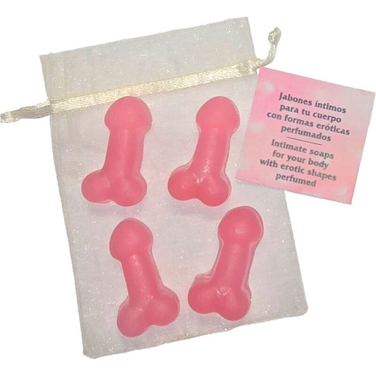 SPICY DEVIL - 4 MINI SAVONS PARFUMS EN FORME DE PÉNIS ROSE
