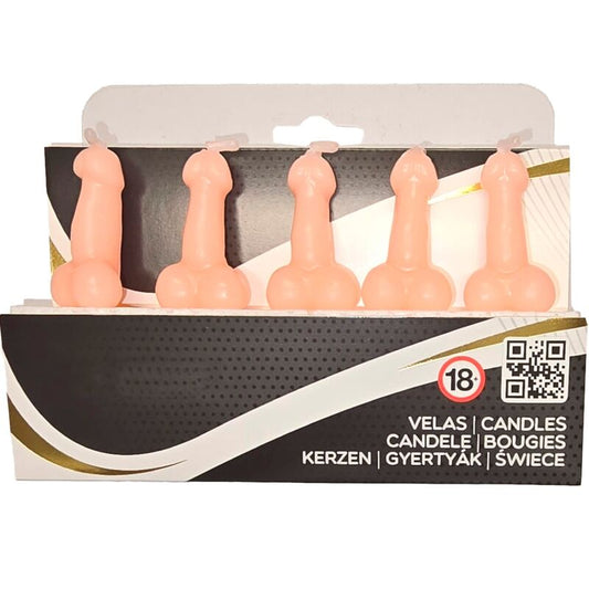 SPICY DEVIL - BOÎTE OF 5 BOUGIES IN THE SHAPE OF CHAIR PÉNIS