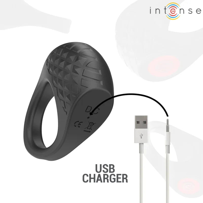 Intense – Clover Vibrateur Anneau Pénis 10 Vibrations Noir