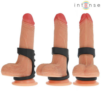 Intense – Theo Anneau Pénis Double Silicone Noir Modèle 3