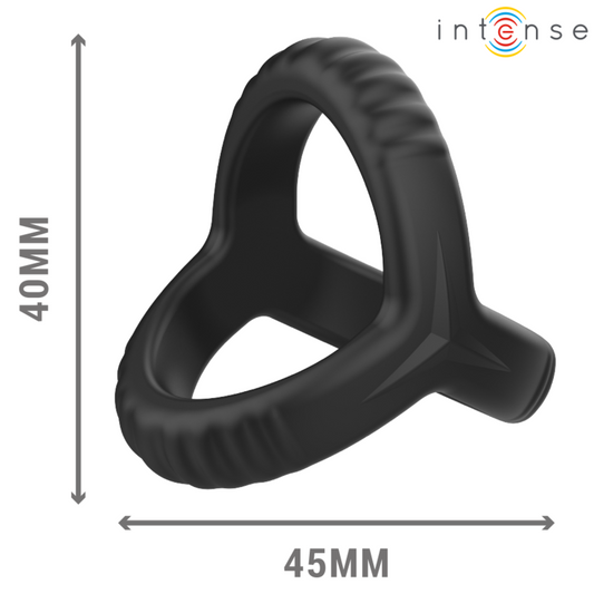 INTENSE - CARSON DOUBLE SILICONE COCK RING BLACK MODEL 4