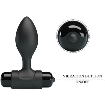PRETTY LOVE - VIBRA BUTT 10 VIBRACIONES PLUG ANAL NEGRO