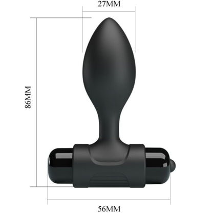 PRETTY LOVE - VIBRA BUTT 10 VIBRACIONES PLUG ANAL NEGRO