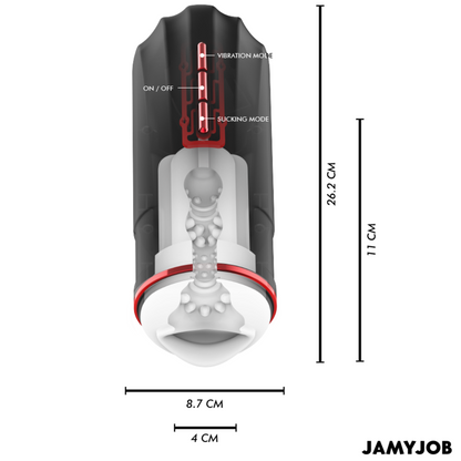 JAMYJOB - MASTURBATEUR BOUCHE AUTOMATIQUE MEGABITE 5 MODES D'ASPIRATION AND VIBRATION
