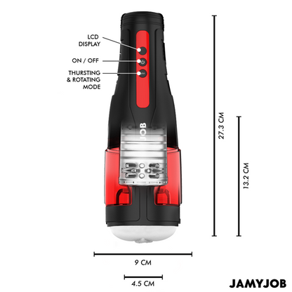JAMYJOB - MASTURBADOR DE VAGINA CICLÓNICO AUTOMÁTICO 10 MODOS DE ROTACIÓN Y EMPUJE