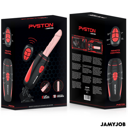 JAMYJOB - MASTURBATEUR AUTOMATIQUE PYSTON BASE AVEC DILDO À TÉLÉLÉCOMMANDE