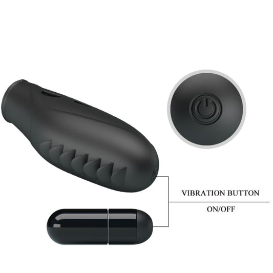 PRETTY LOVE - VIBRADOR DE DEDO DE SILICONA NEGRO GILO